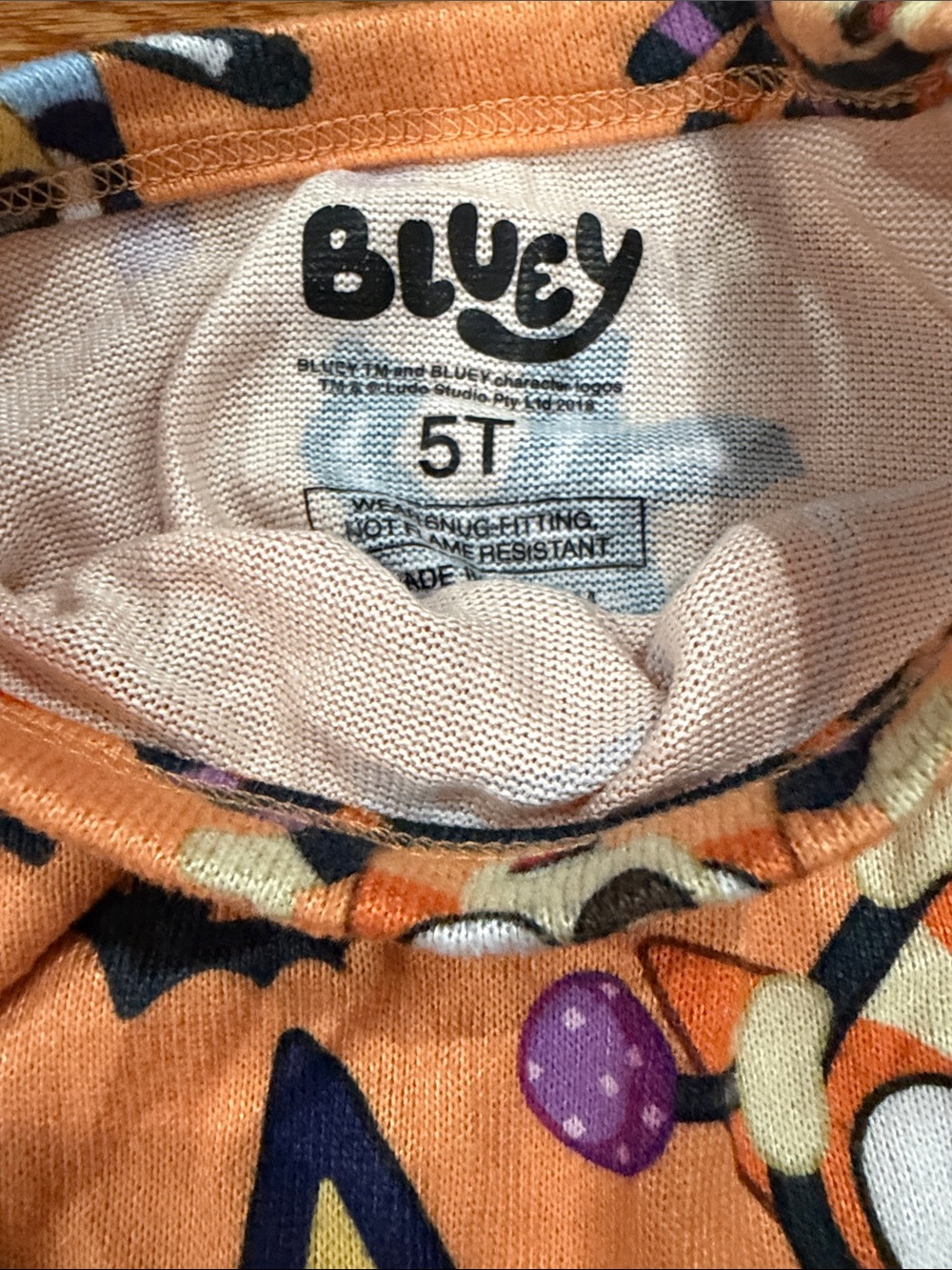 Toddler Bluey Halloween Orange Pajamas 5T - Picture 3 of 3